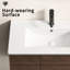 Lavabo vasque de salle de bain de 24 pouces en céramique blanche, porcelaine, conception ovale intégrée, trous pré-percés, lavabo à teinture brillante, construction en céramique et dommages, fonction de rangement pour les articles