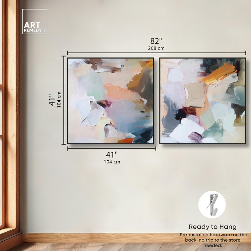«Neutral Nirvana», reproduction d'art sur toile, ensemble de décorations murales neutres par Art Remedy, cadre noir, 12 x 12