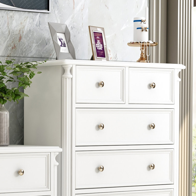 Armoire d'appoint en bois manufacturé blanc massif
