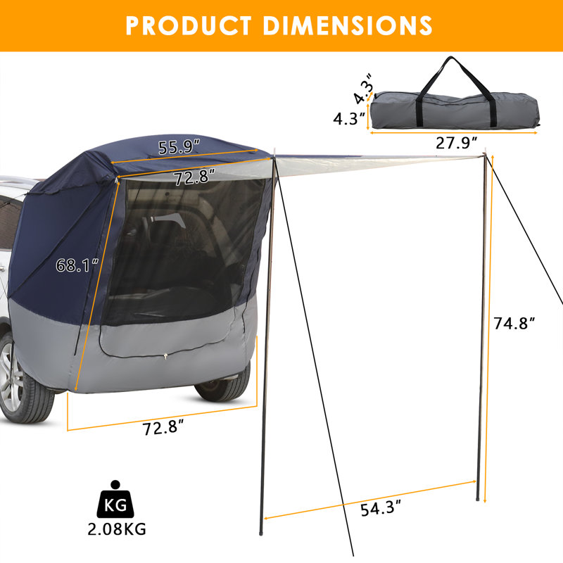 Tente pour 4 personnes, Bleu / Gris pâle