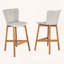 Ensemble de 2 tabourets de bar d'extérieur Lymington avec bois de teck et osier gris clair-1141469479