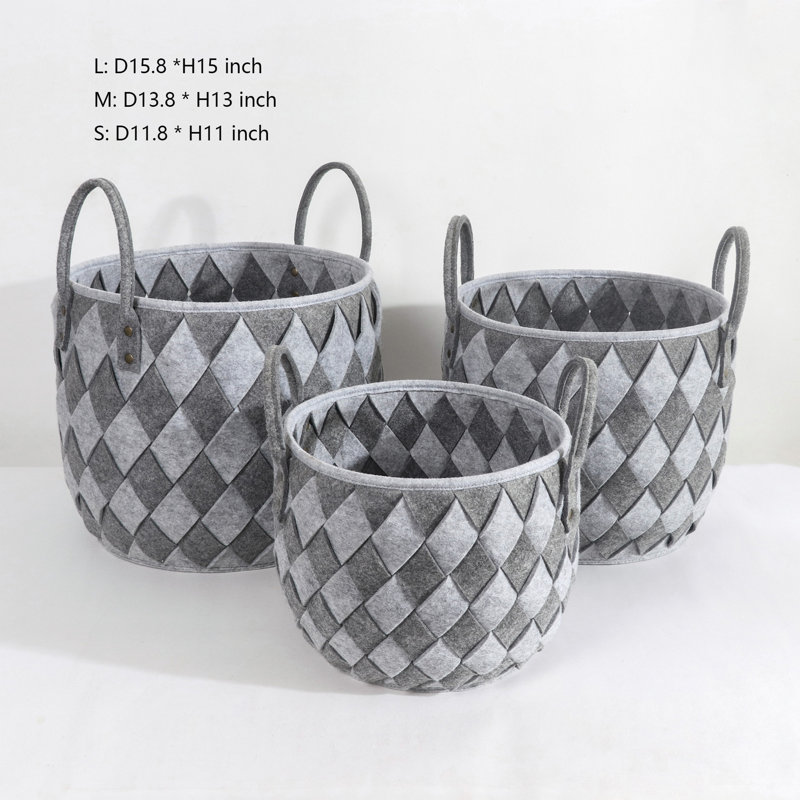 Panier de rangement en tissu Bungalow Rose