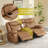 Oversized Manual Reclining Loveseat Sofa with Cupholders-Saddle-120433399