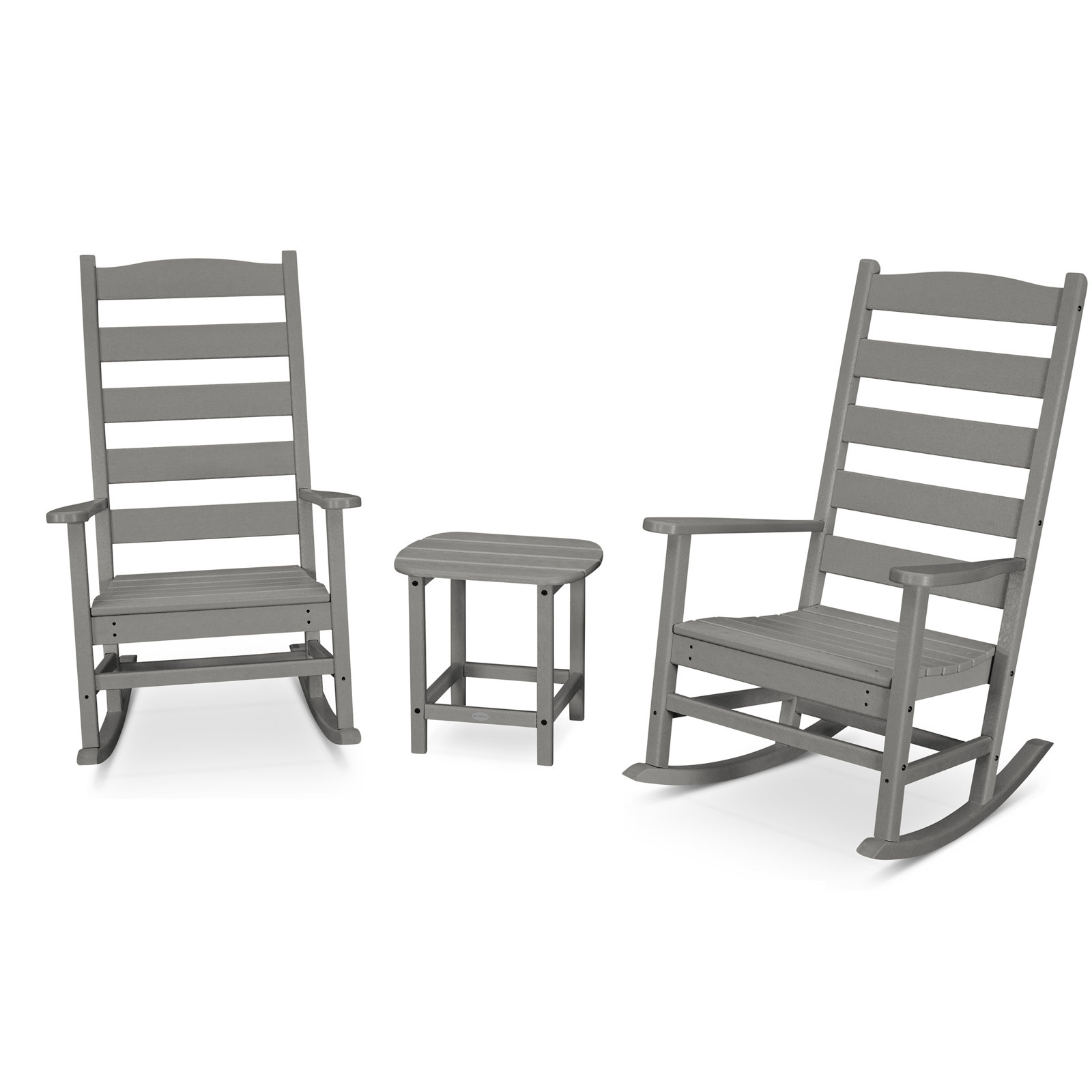 POLYWOOD® Rocker 2-Person Patio Seating Group, Slate Gray
