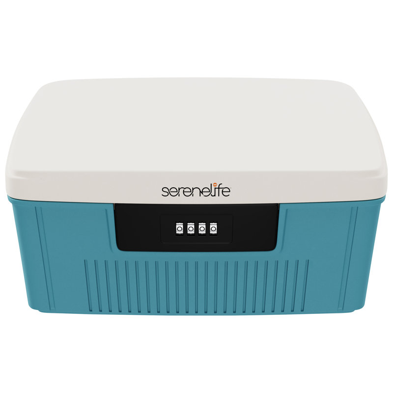 SereneLife Locking Storage Container Bin, Blue