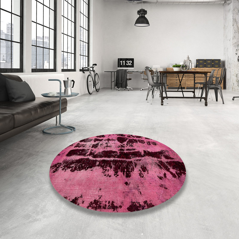 Cyric Abstract Indoor Rug, Round 6'