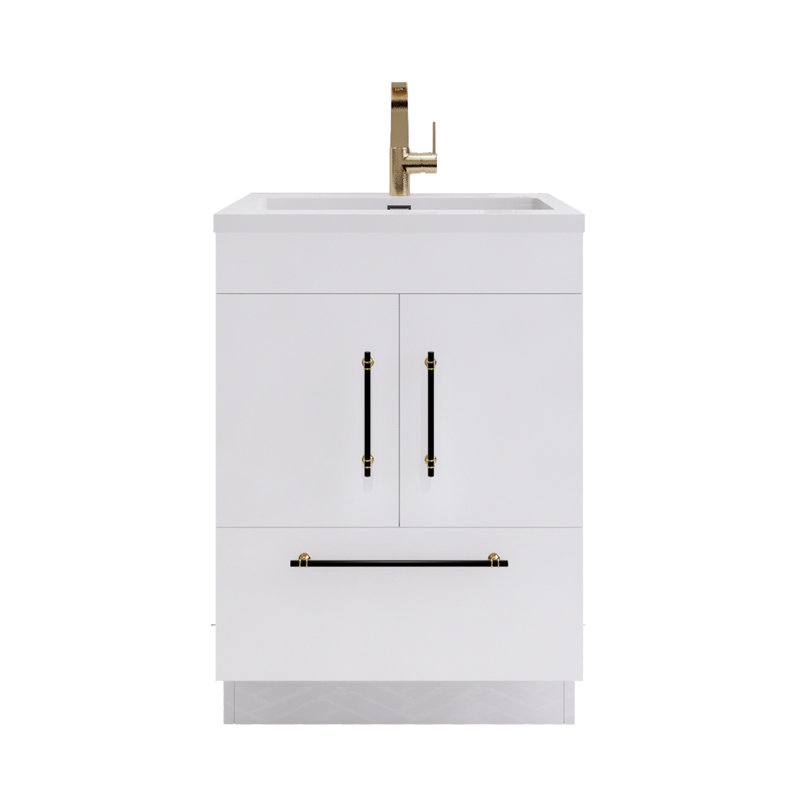 Meuble-lavabo simple Spring, Blanc, 24"
