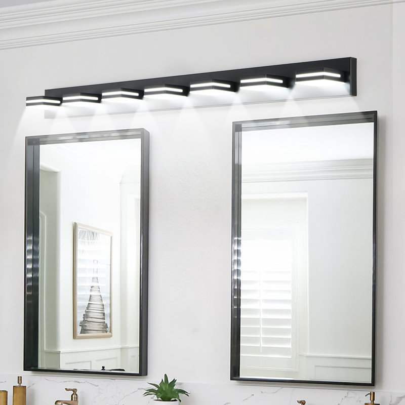 Dimmable LED Vanity Light Fixture 5500K, Matte Black, 7 Lights