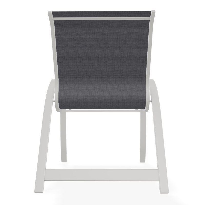Aruba Stacking Patio Dining Armchair, Augustine Pewter, Snow