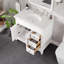 Elite Stamford. Meuble-lavabo simple blanc avec comptoir en quartz Carrara et lavabo en porcelaine encastré-112460355