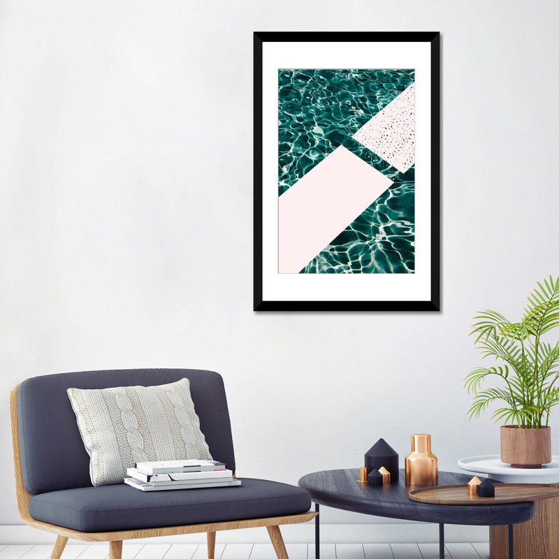 «Jump In!» Impression sur toile, H 24 po x l 16 po x P 1 po, Papier avec cadre noir, Blanc