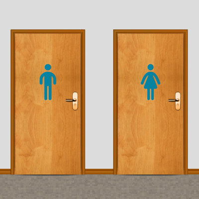 Décalcomanie murale toilettes pour hommes et femmes