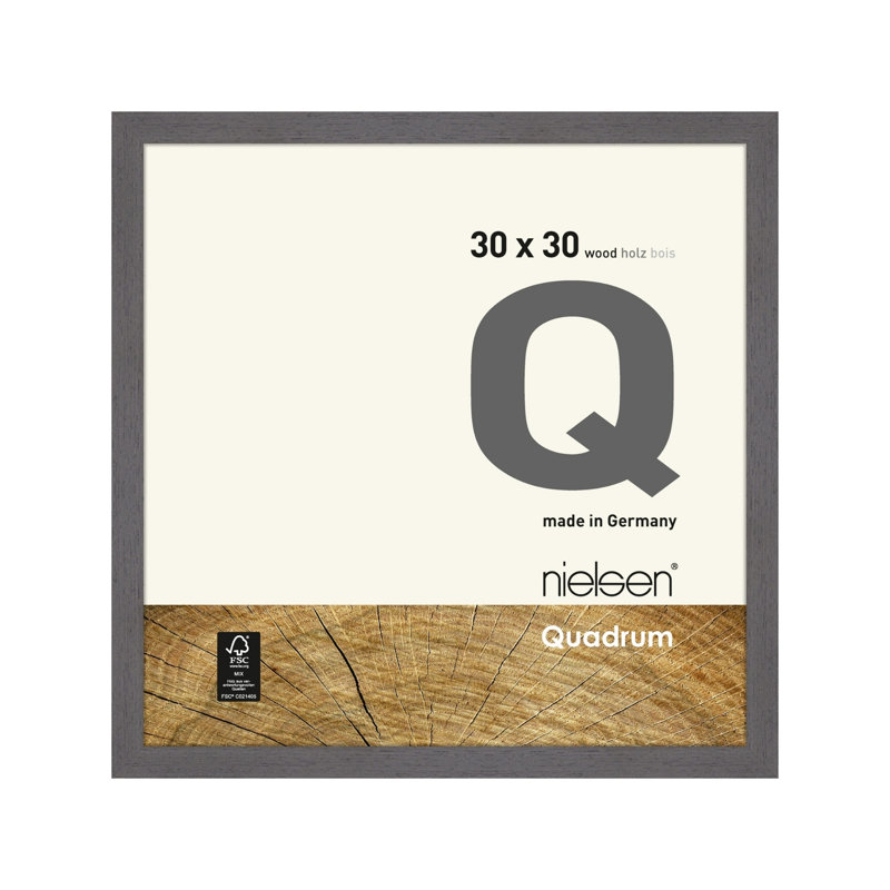 nielsen Quadrum Wooden Picture Frame With Glass Front, Grey, 30cm H x 30cm W x 2.5cm D