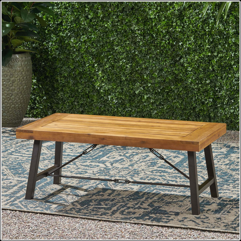 Table basse d'extérieur en bois d'acacia