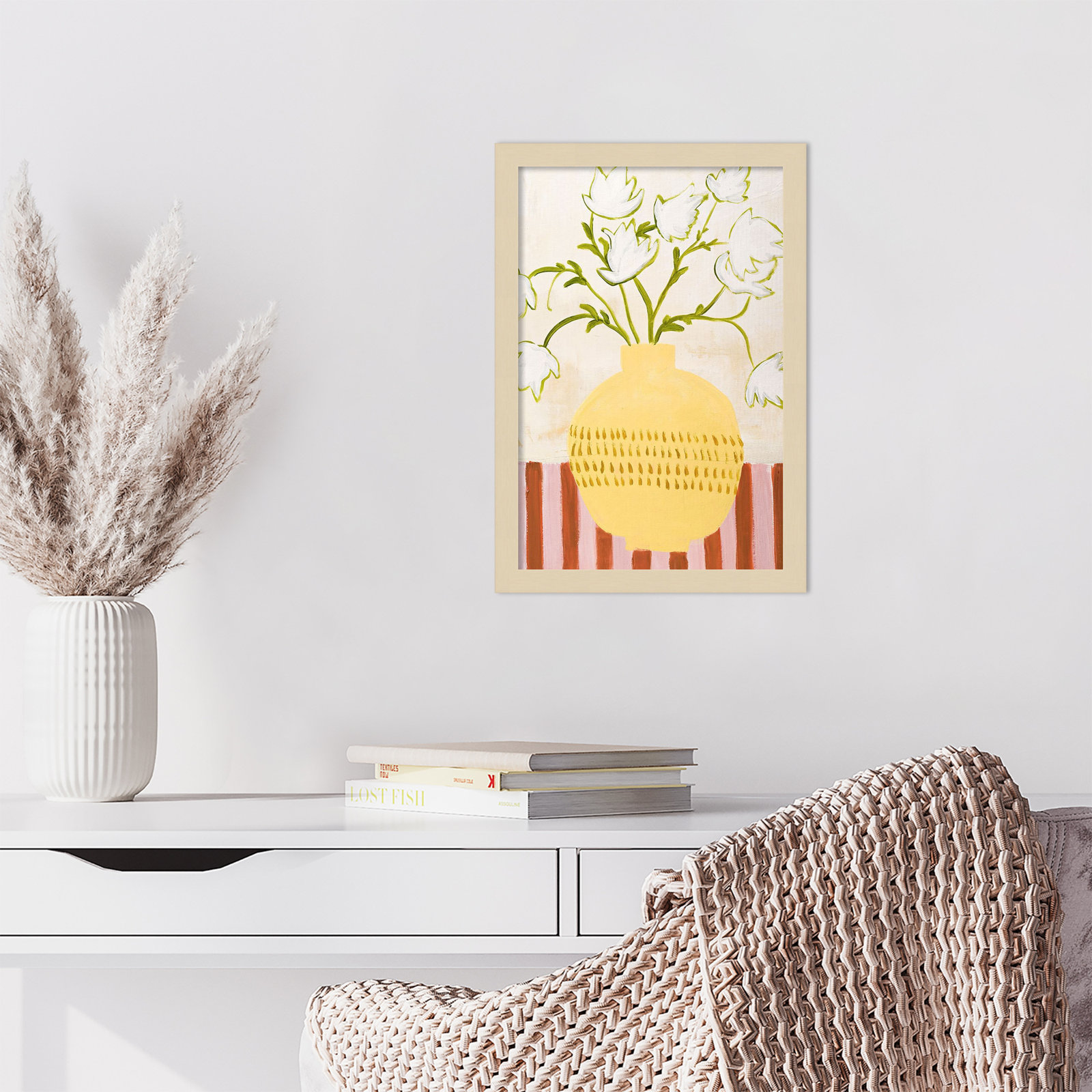 Yellow Vase Print by Design Fabrikken, Brown, 17" H x 12" W