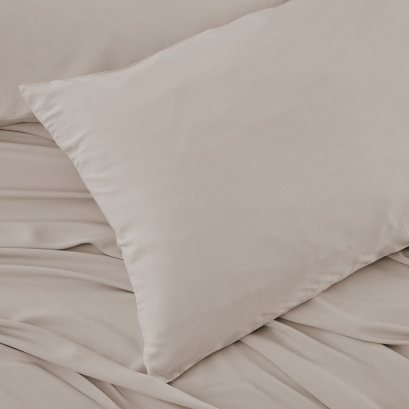 Medium Beige Bamboo Queen Sheet Set with Pillowcases