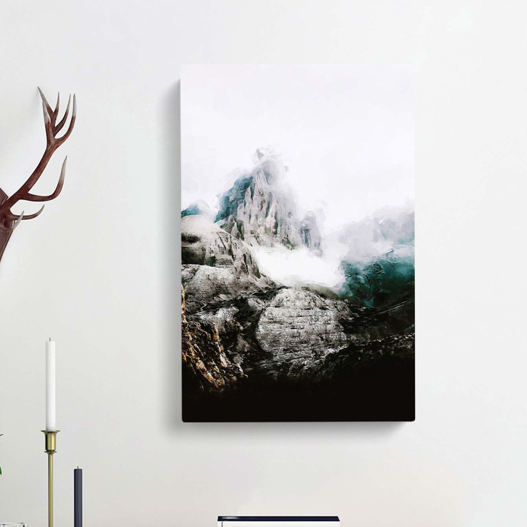 Peak Of A Mountain Abstract Art - Wrapped Canvas