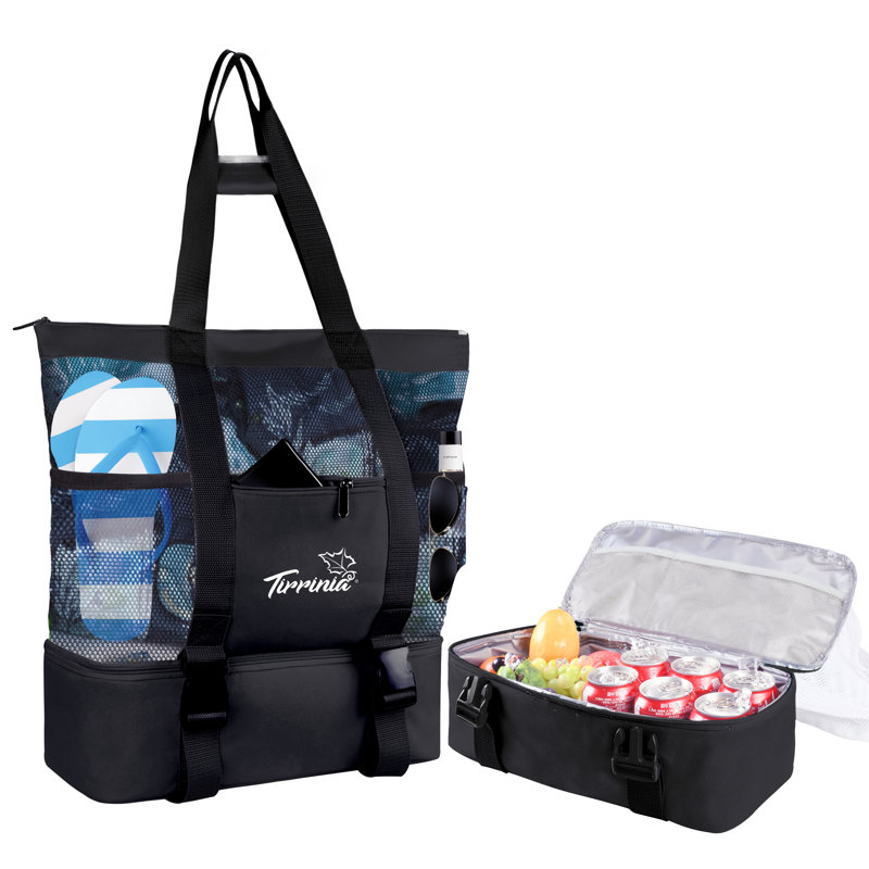 Grand sac de plage avec glacière pour femme Tirrinia, Noir