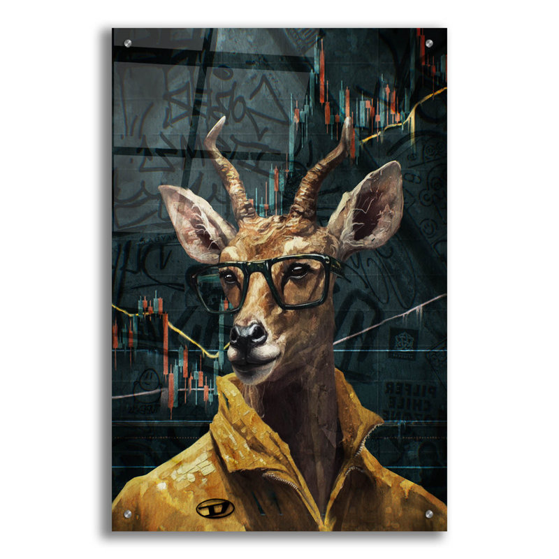 «Crypto Antelope» par Svetlana Aleynikova, art mural en verre acrylique, H 36 po x l 24 po