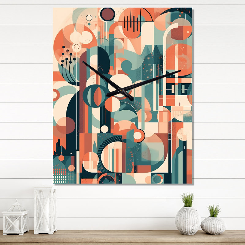 Jakaylin - Très grandes horloges murales modernes Mid-Century, H 32 po x l 24 po
