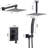 12" Brushed Nickel Bathroom Shower System, Rain Mixer Shower Combo Set, Rainfall Shower Head System