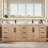 Deach 84" Double Bathroom Vanity with Calacatta White Quartz Countertop without Mirror