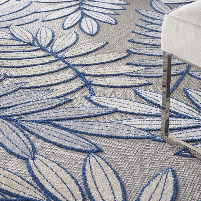 Adames Floral Indoor / Outdoor Rug, Rectangle 7'10" x 10'6"