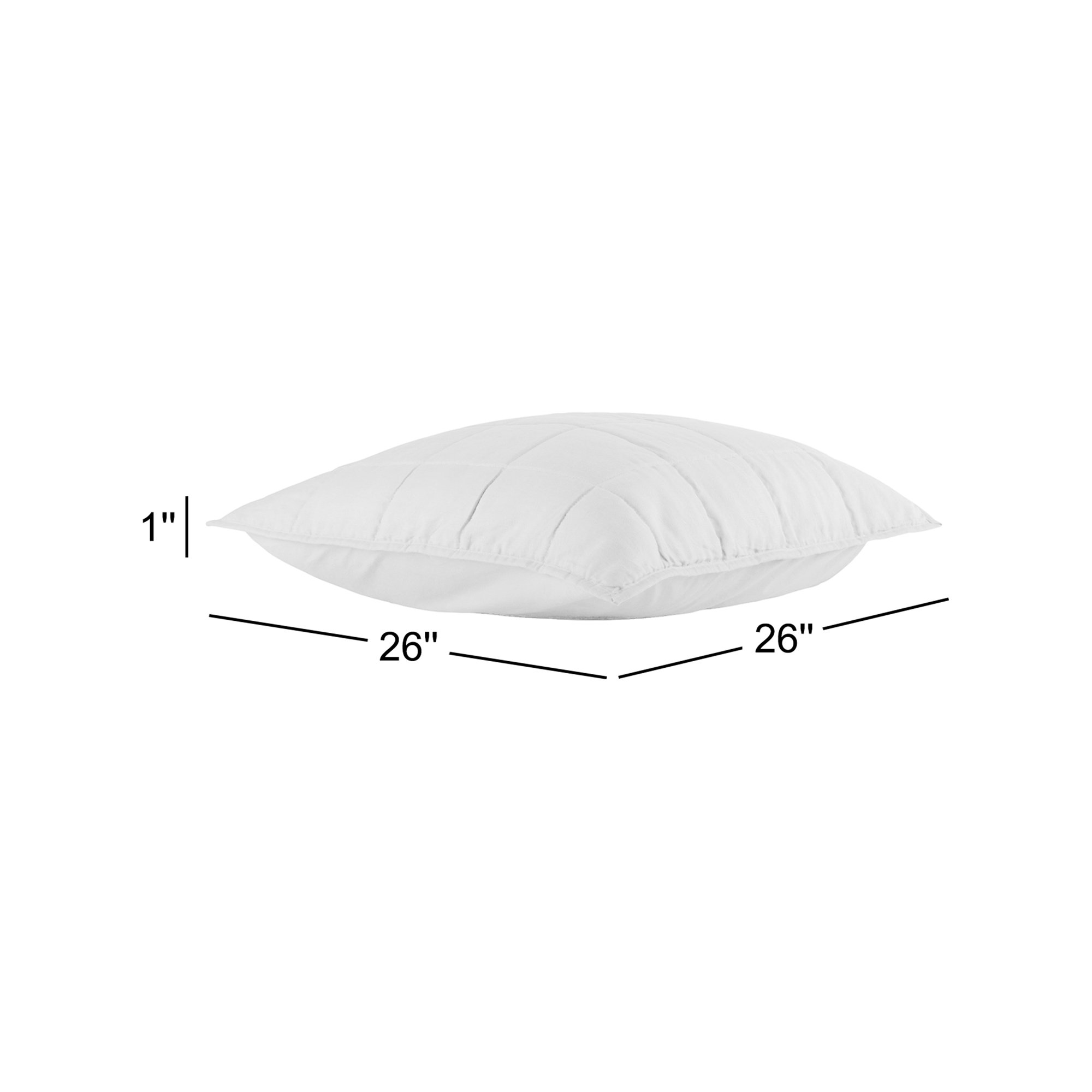 French Linen Box Stitch Quilted Euro Sham, Cream