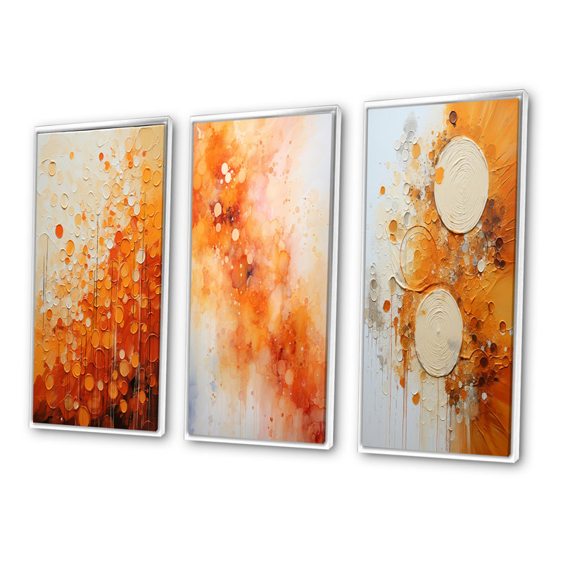«Tangerine Tango», 3 pièces, H 28 po x l 36 po, Cadre blanc