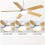 Ventilateur de plafond moderne 42 pouces avec lumière DEL et 5 pales à télécommande, moteur à courant continu réversible, blanc-268725879