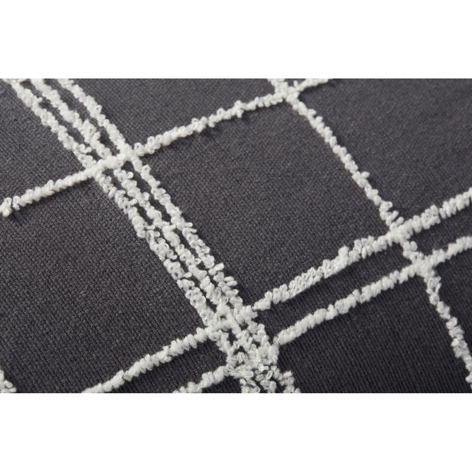 Jean Stoffer x Loloi Bernadette Graphite / Ivory Pillow, Down