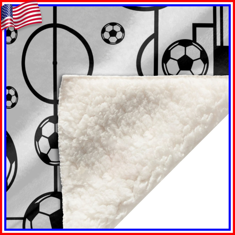 Ballons de soccer, couvertures, 60in W x 80in H, Noir blanc