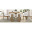 Ensemble de salle à manger rétro 7 pièces, table en bois de 60 po avec 6 chaises rembourrées, base en tréteaux, bois naturel-773678155