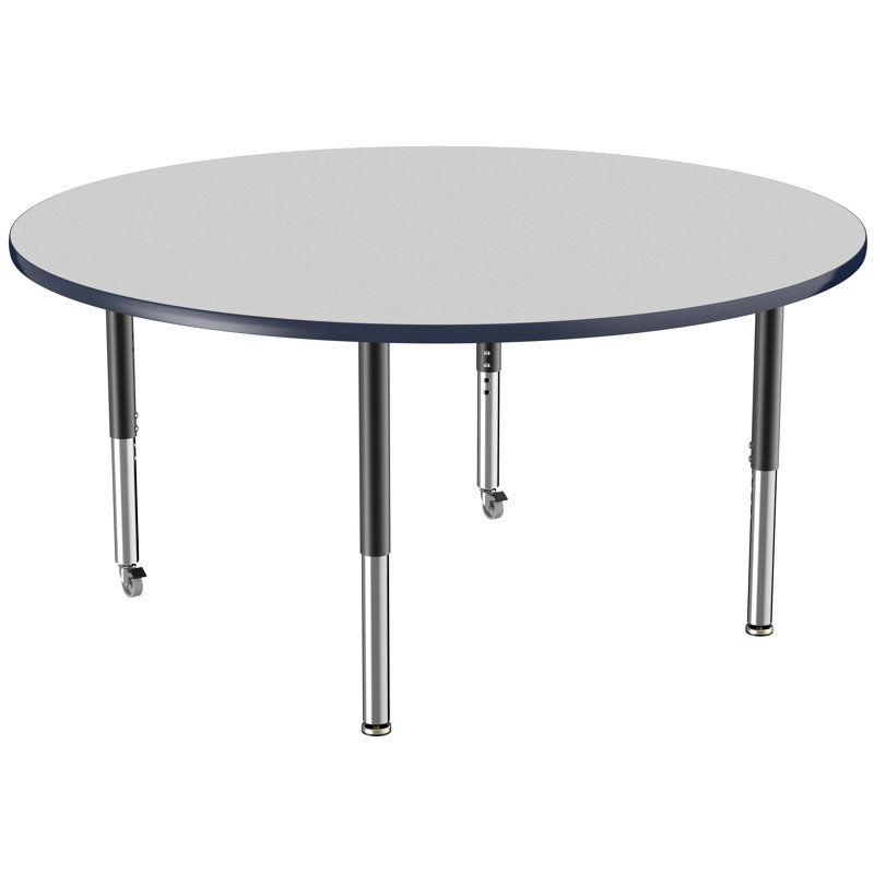 Table ronde à hauteur réglable, 36", Gris / bleu marine, Gris