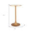 Table de bar ronde 24 po beige et doré avec faux terrazzo et acier