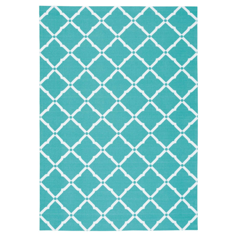 Tapis turquoise Dian, Rectangle 5 pi 3 po x 7 pi 5 po