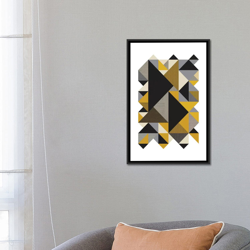 «Triangles Org», impression sur toile, H 18 po x l 12 po x P 1,5 po, Pas de tapis, Toile tendue