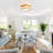  CloverNeo Modern 15.7" 4-Light Clover Flush Mount Ceiling Light, Brushed Brass with Clear Glass Rods-1694830810