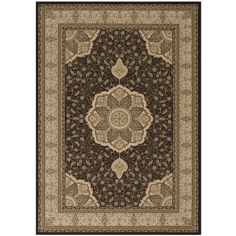 Alezia Oriental Area Rug in Brown/Beige