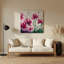 Art mural en métal beige botanique fuchsia-1744163685