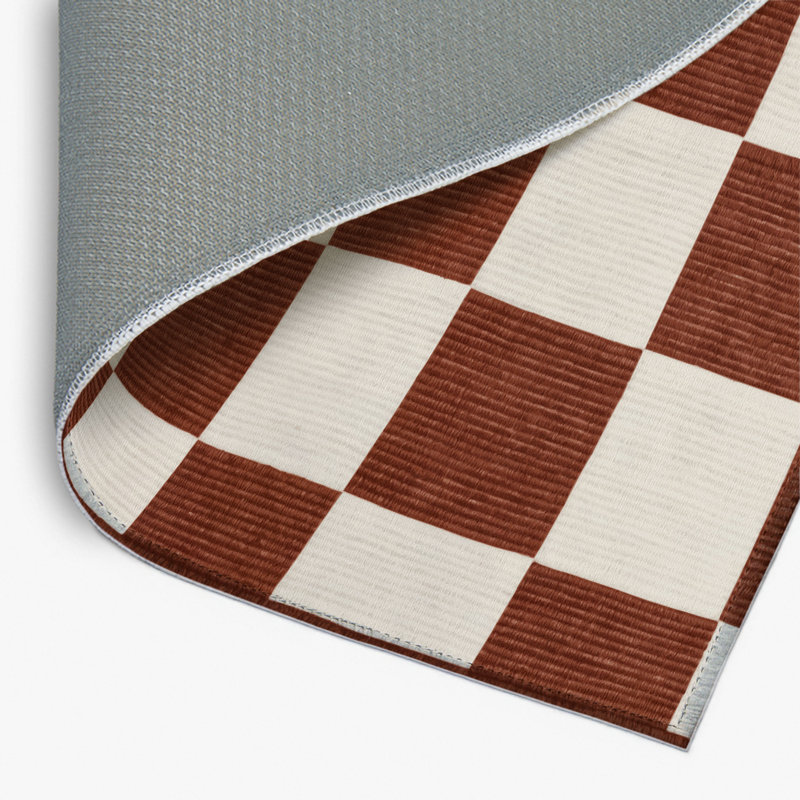 Tapis d'intérieur et d'extérieur à carreaux beige, Rectangle 4pi x 6 pi