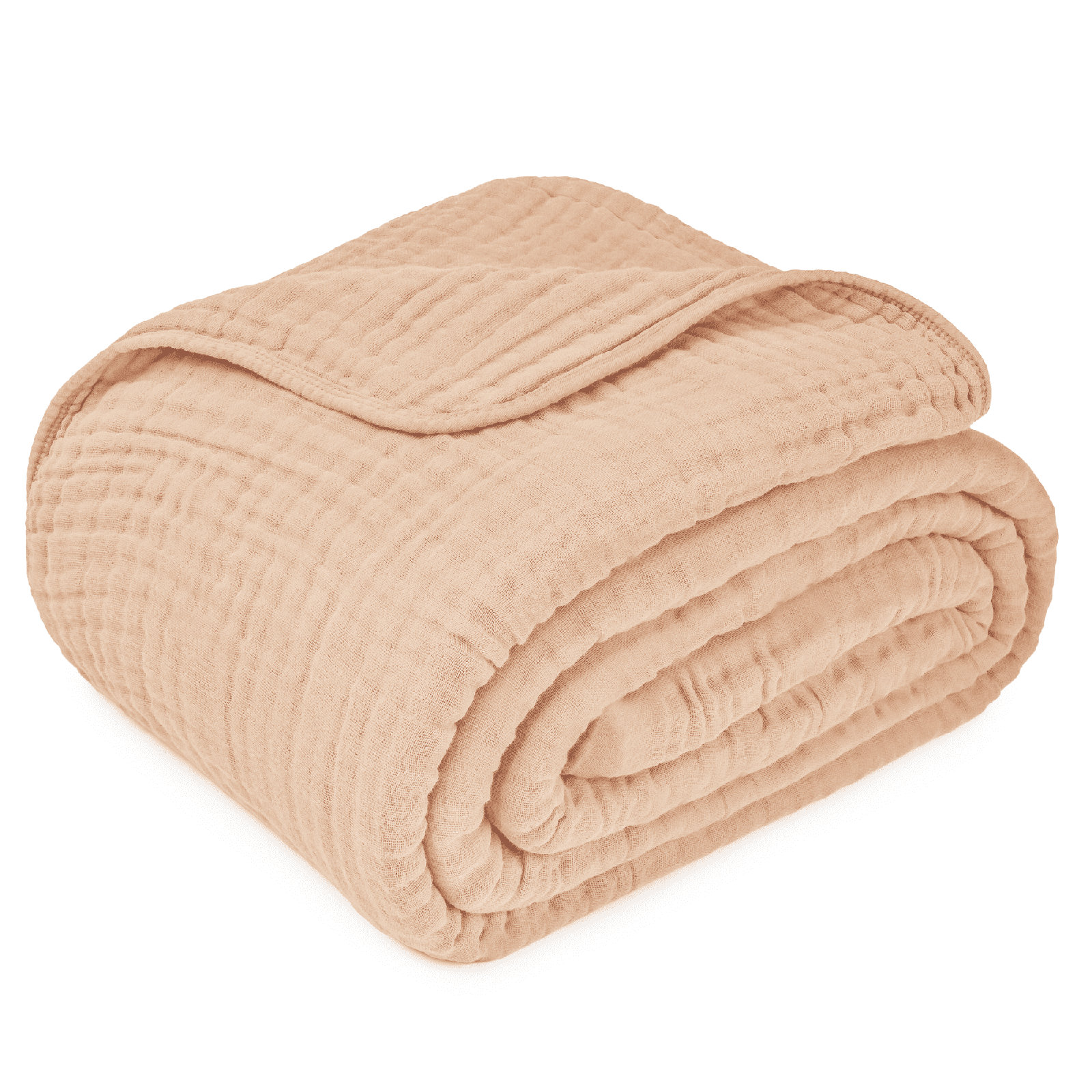 Karlina Muslin Blanket, Throw, Cream