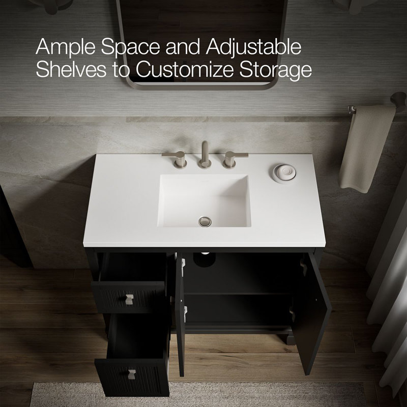 Hearthaven 36-In Bathroom Vanity Set, Slate Gray