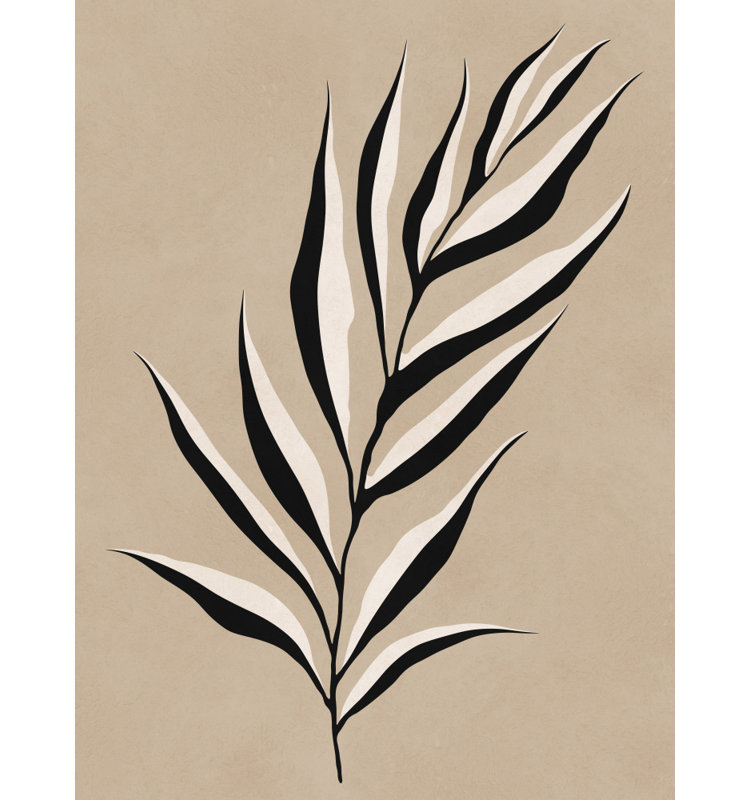 Abstract Palm Leaf Print by Other Artist, 12 × 18, Gold/Tan/Black/Brown/White, Wrapped Canvas