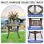 Un canapé trois places + deux chaises pivotantes + deux repose-pieds + une table d'appoint