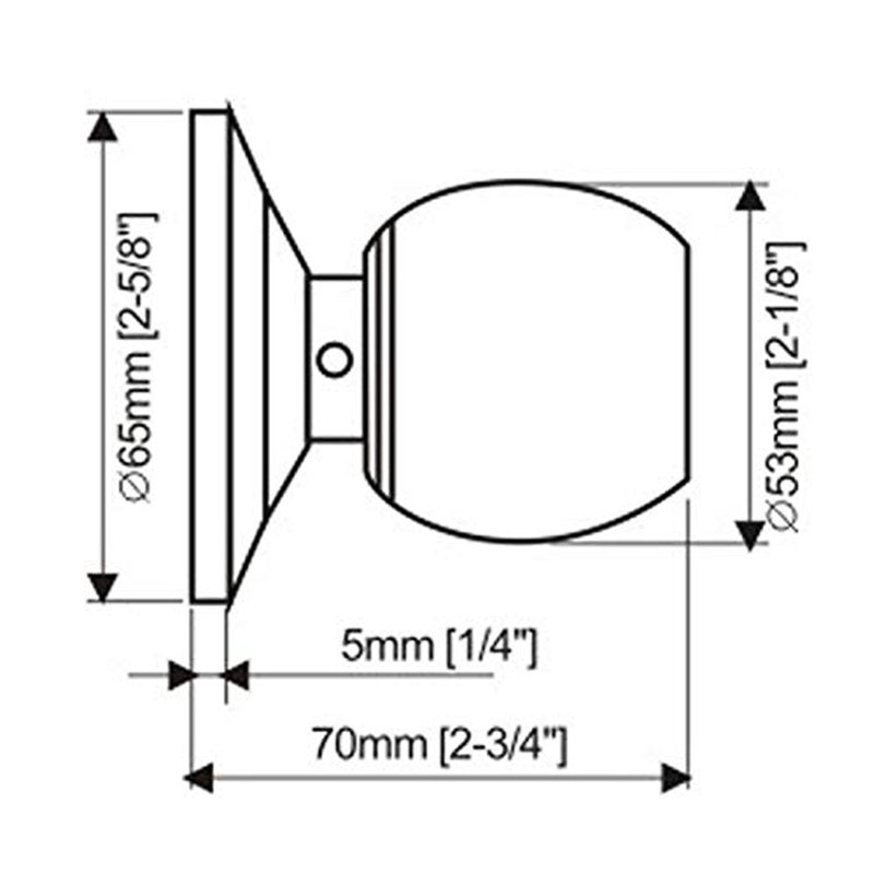 2.1'' Diameter Single Dummy Round Knob, Oil Rubbed Bronze