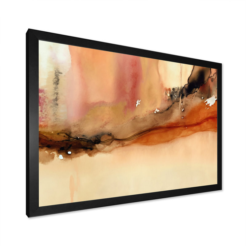Liquid Earth Tones VI " Liquid Earth Tones VI " Color Photography Print, 44" W x 34" H, Black Picture Framed Canvas