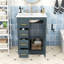 Meuble-lavabo autoportant contemporain avec lavabo en céramique, porte à fermeture en douceur et rangement spacieux-130842568