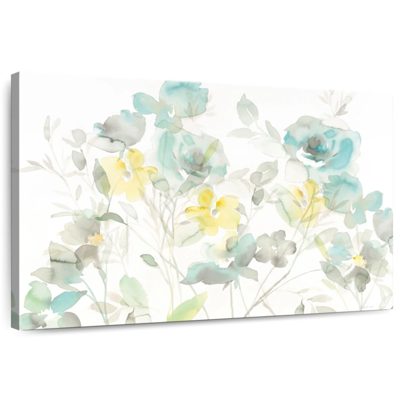 Ombres Avery Aqua Roses, H 34 po x l 51 po