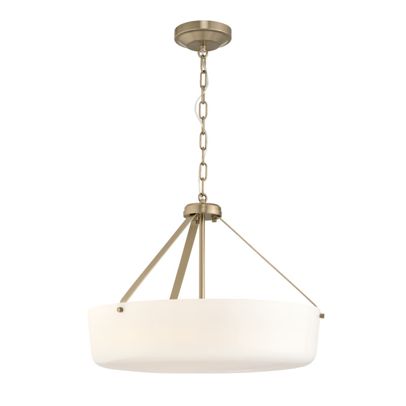 Lieon Convertible Pendant with Glass, 16" H x 20" W x 20" D, 3 Lights, Bronze